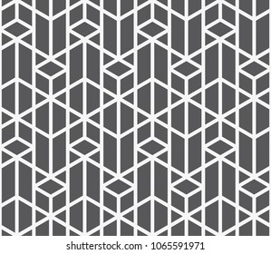  Vector seamless pattern. Modern stylish texture. Repeating geometric tiles with a grid of rhombuses.