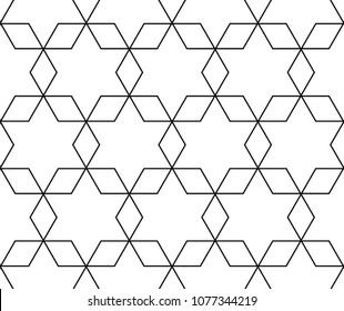 Vector seamless pattern. Modern stylish texture with monochrome trellis. Repeating geometric grid. Simple graphic design. Trendy hipster sacred geometry.