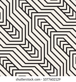 Vector seamless pattern. Modern stylish abstract texture. Repeating geometric tiles from striped elements