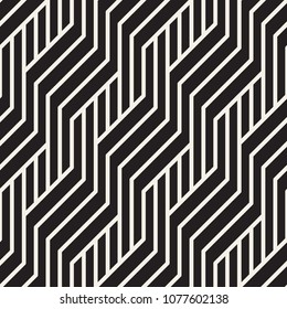 Vector seamless pattern. Modern stylish abstract texture. Repeating geometric tiles from striped elements