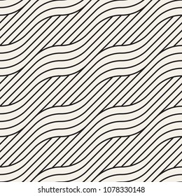 Vector seamless pattern. Modern stylish abstract texture. Repeating geometric tiles from striped elements