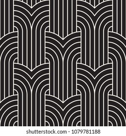 Vector seamless pattern. Modern stylish abstract texture. Repeating geometric tiles from striped elements