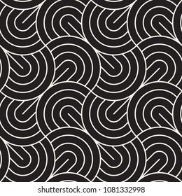 Vector seamless pattern. Modern stylish abstract texture. Repeating geometric tiles from striped elements