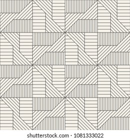 Vector seamless pattern. Modern stylish abstract texture. Repeating geometric tiles from striped elements