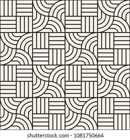 Vector seamless pattern. Modern stylish abstract texture. Repeating geometric tiles from striped elements