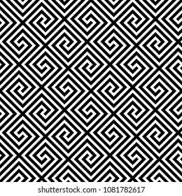 Vector seamless pattern. Modern stylish texture. Repeating Greek pattern. Monochrome swatch with meander.