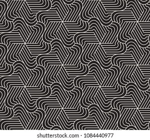 Vector seamless pattern. Modern stylish abstract texture. Repeating geometric tiles from striped elements