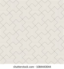 Vector seamless pattern. Modern stylish abstract texture. Repeating geometric tiles from striped elements