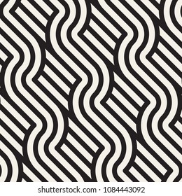 Vector seamless pattern. Modern stylish abstract texture. Repeating geometric tiles from striped elements