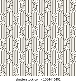 Vector seamless pattern. Modern stylish abstract texture. Repeating geometric tiles from striped elements