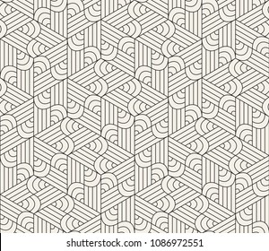 Vector seamless pattern. Modern stylish abstract texture. Repeating geometric tiles from striped elements