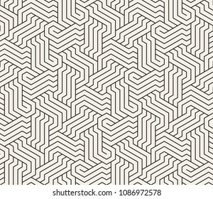 Vector seamless pattern. Modern stylish abstract texture. Repeating geometric tiles from striped elements