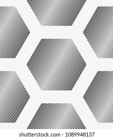 Vector seamless pattern. Modern stylish texture. Repeating geometric hexagons.