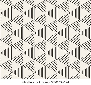 Vector seamless pattern. Modern stylish abstract texture. Repeating geometric tiles from striped elements