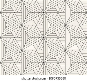 Vector seamless pattern. Modern stylish abstract texture. Repeating geometric tiles from striped elements
