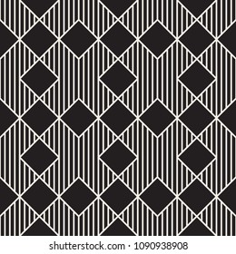 Vector seamless pattern. Modern stylish abstract texture. Repeating geometric tiles from striped elements
