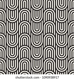 Vector seamless pattern. Modern stylish abstract texture. Repeating geometric tiles from striped elements
