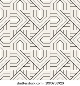 Vector seamless pattern. Modern stylish abstract texture. Repeating geometric tiles from striped elements
