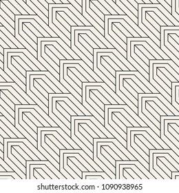 Vector seamless pattern. Modern stylish abstract texture. Repeating geometric tiles from striped elements
