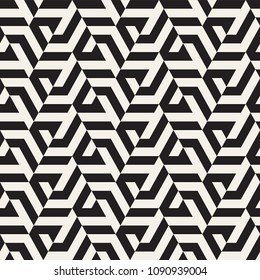 Vector seamless pattern. Modern stylish abstract texture. Repeating geometric tiles from striped elements
