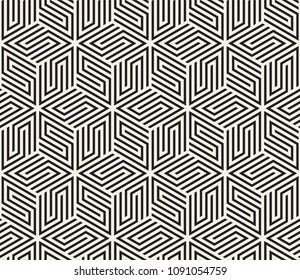 Vector seamless pattern. Modern stylish abstract texture. Repeating geometric tiles from striped elements