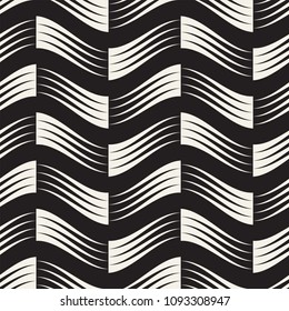 Vector seamless pattern. Modern stylish abstract texture. Repeating geometric tiles from striped elements
