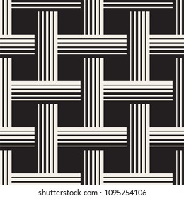 Vector seamless pattern. Modern stylish abstract texture. Repeating geometric tiles from striped elements