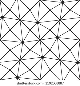 Vector seamless pattern. Modern stylish texture. Repeating monochrome geometric pattern. Grid with dots.