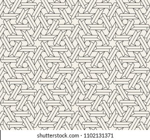 Vector seamless pattern. Modern stylish abstract texture. Repeating geometric tiles from striped elements