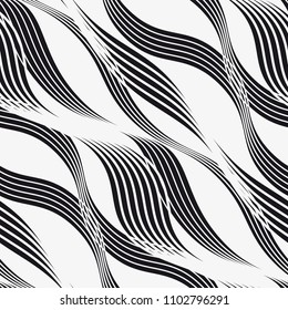   Vector seamless pattern. Modern stylish texture with wavy stripes. Geometric abstract background.