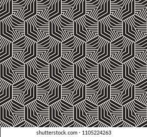 Vector seamless pattern. Modern stylish abstract texture. Repeating geometric tiles from striped elements