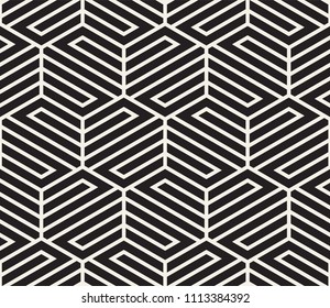 Vector seamless pattern. Modern stylish abstract texture. Repeating geometric tiles from striped elements