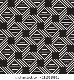 Vector seamless pattern. Modern stylish abstract texture. Repeating geometric tiles from striped elements