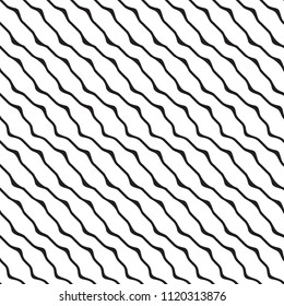   Vector seamless pattern. Modern stylish texture with wavy stripes. Geometric abstract background.