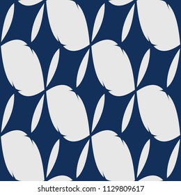 Vector seamless pattern. Modern stylish texture. Repeating geometric tiles with abstract grid of stars.Blue background