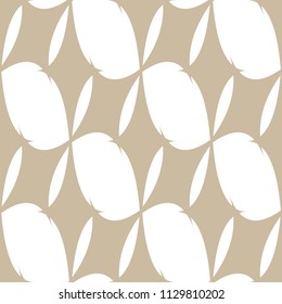 Vector seamless pattern. Modern stylish texture. Repeating geometric tiles with abstract grid of stars.Light brown and white