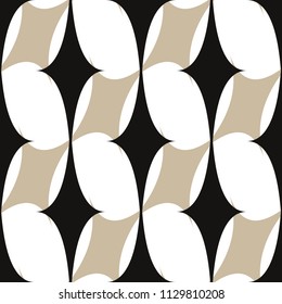 Vector seamless pattern. Modern stylish texture. Repeating geometric tiles with abstract grid of stars.Black,white and light brown