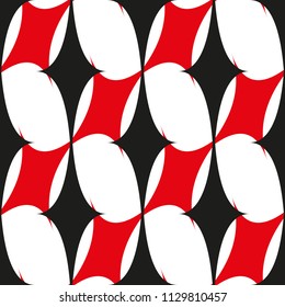 Vector seamless pattern. Modern stylish texture. Repeating geometric tiles with abstract grid of stars.Black,white and red