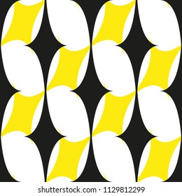 Vector seamless pattern. Modern stylish texture. Repeating geometric tiles with abstract grid of stars.Yellow,black and white