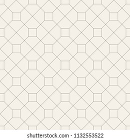 Vector seamless pattern. Modern stylish texture. Geometric ornament with thin rotated squares. Monochrome linear grid.