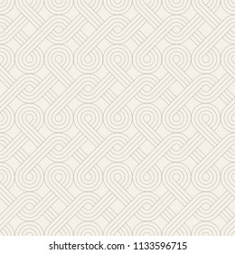 Vector seamless pattern. Modern stylish texture. Repeating geometric background. Striped ribbon forms a geometric pattern