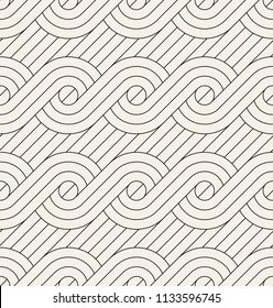 Vector seamless pattern. Modern stylish texture. Repeating geometric background. Striped ribbon forms a geometric pattern