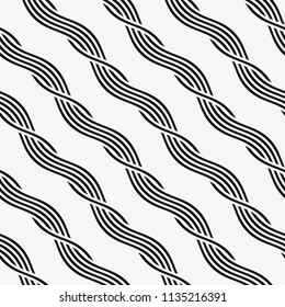   Vector seamless pattern. Modern stylish texture with wavy stripes. Geometric abstract background.