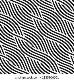   Vector seamless pattern. Modern stylish texture with wavy stripes. Geometric abstract background.