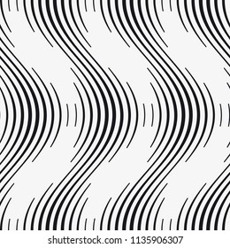   Vector seamless pattern. Modern stylish texture with wavy stripes. Geometric abstract background.