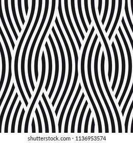   Vector seamless pattern. Modern stylish texture with wavy stripes. Geometric abstract background.