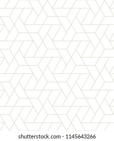 Vector seamless pattern. Modern stylish texture with monochrome trellis. Repeating geometric triangular grid. Simple graphic design. Neutral soft backdrop.