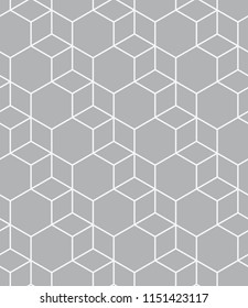  Vector seamless pattern. Modern stylish texture. Repeating geometric tiles with hexagonal grid.