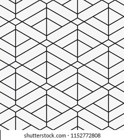  Vector seamless pattern. Modern stylish texture. Repeating geometric tiles with a grid of rhombuses.