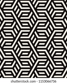 Vector seamless pattern. Modern stylish texture. Repeating geometric tiles with weaved bold grid. Hipster monochrome print. Trendy graphic design.